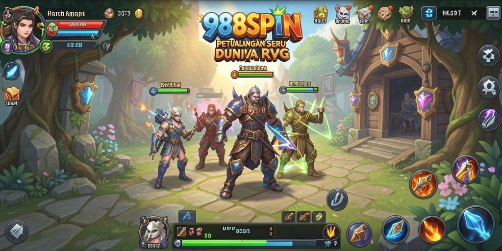 Tampilan menarik dari gameplay RPG 988SPIN yang mendebarkan.