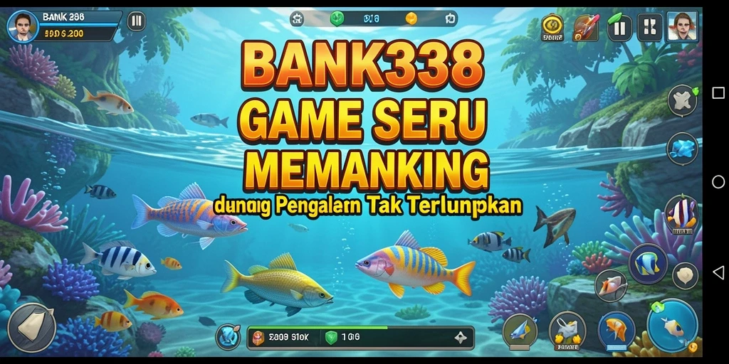 Screenshot gameplay BANK338 menunjukkan keseruan saat memancing ikan.
