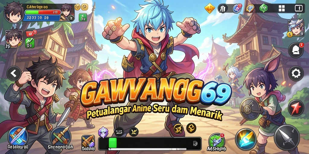 Screenshot gameplay GAWANG69 yang menampilkan aksi seru dan karakter anime.
