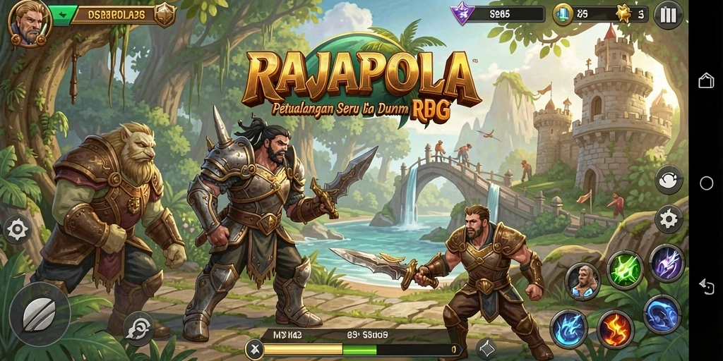 Tampilan gameplay seru dan mendebarkan dalam RAJAPOLA.